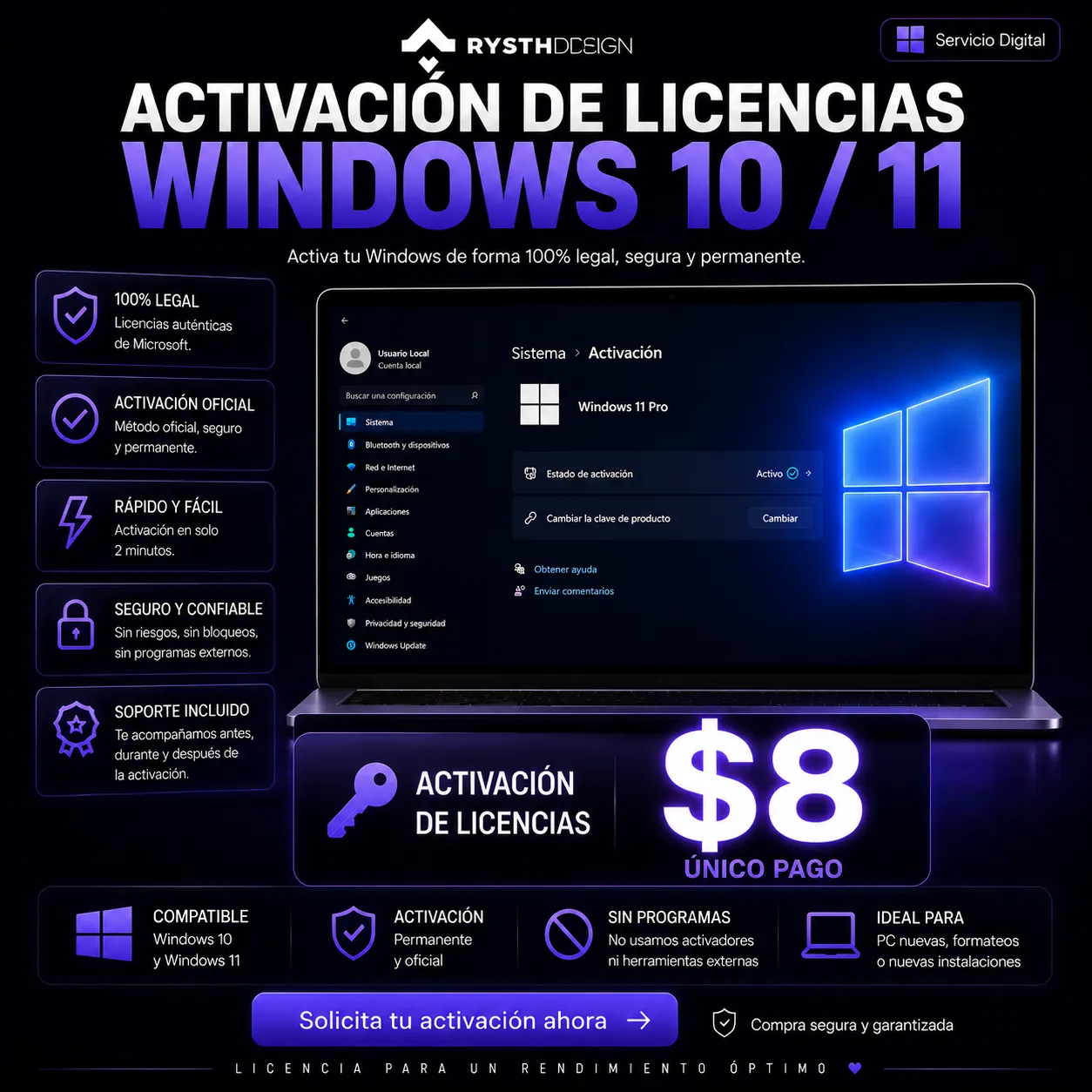 Activacion de Windows 10 y 11 por RysthDesign
