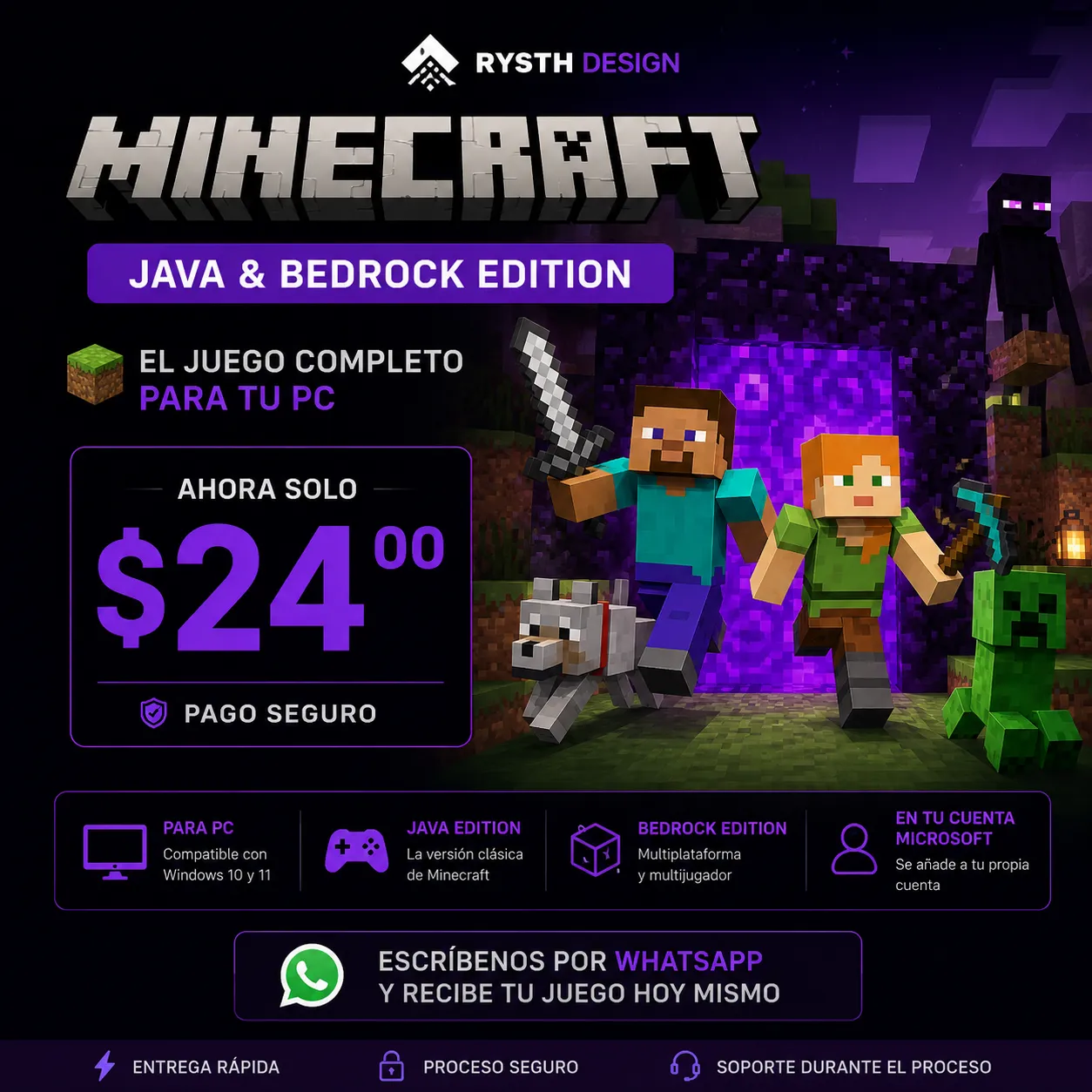 Minecraft Java y Bedrock para PC por RysthDesign